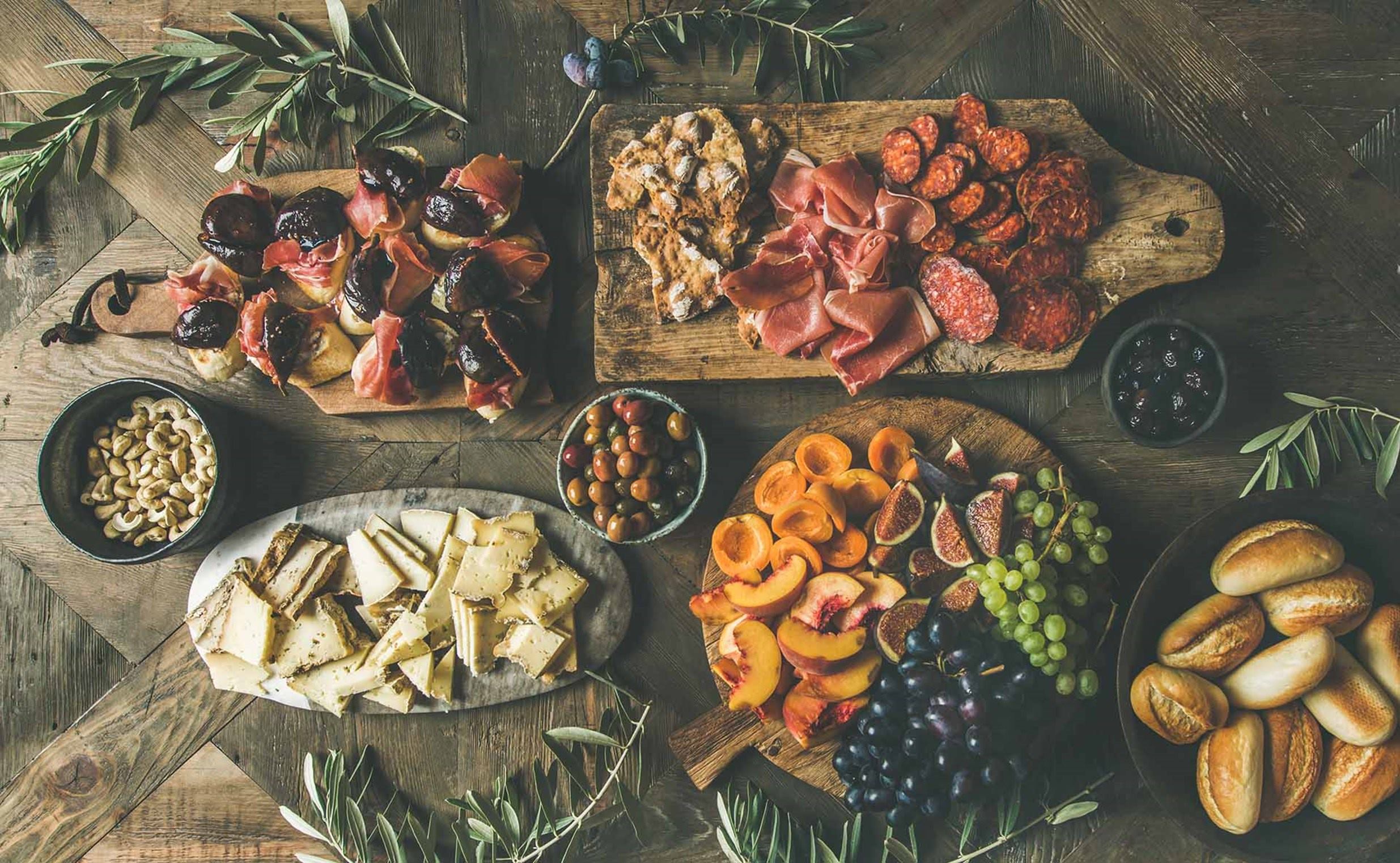 Tablas de quesos y carnes